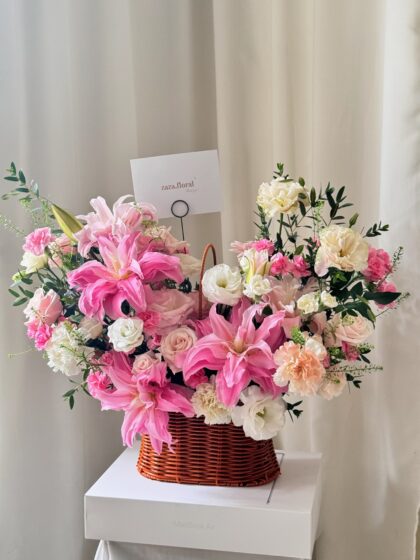 Giỏ Hoa Ly Kép Mix